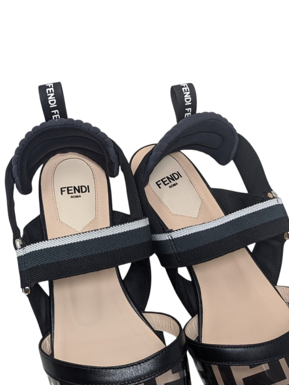 Fendi PVC Colibri Black Slingback Pointed Flats Size EU 37.5 - Picture 5 of 9